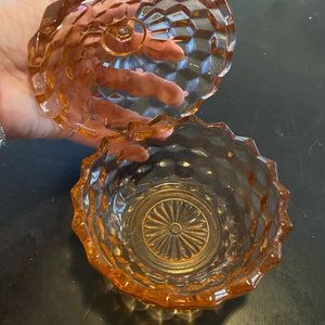 Vintage peach Crystal dish